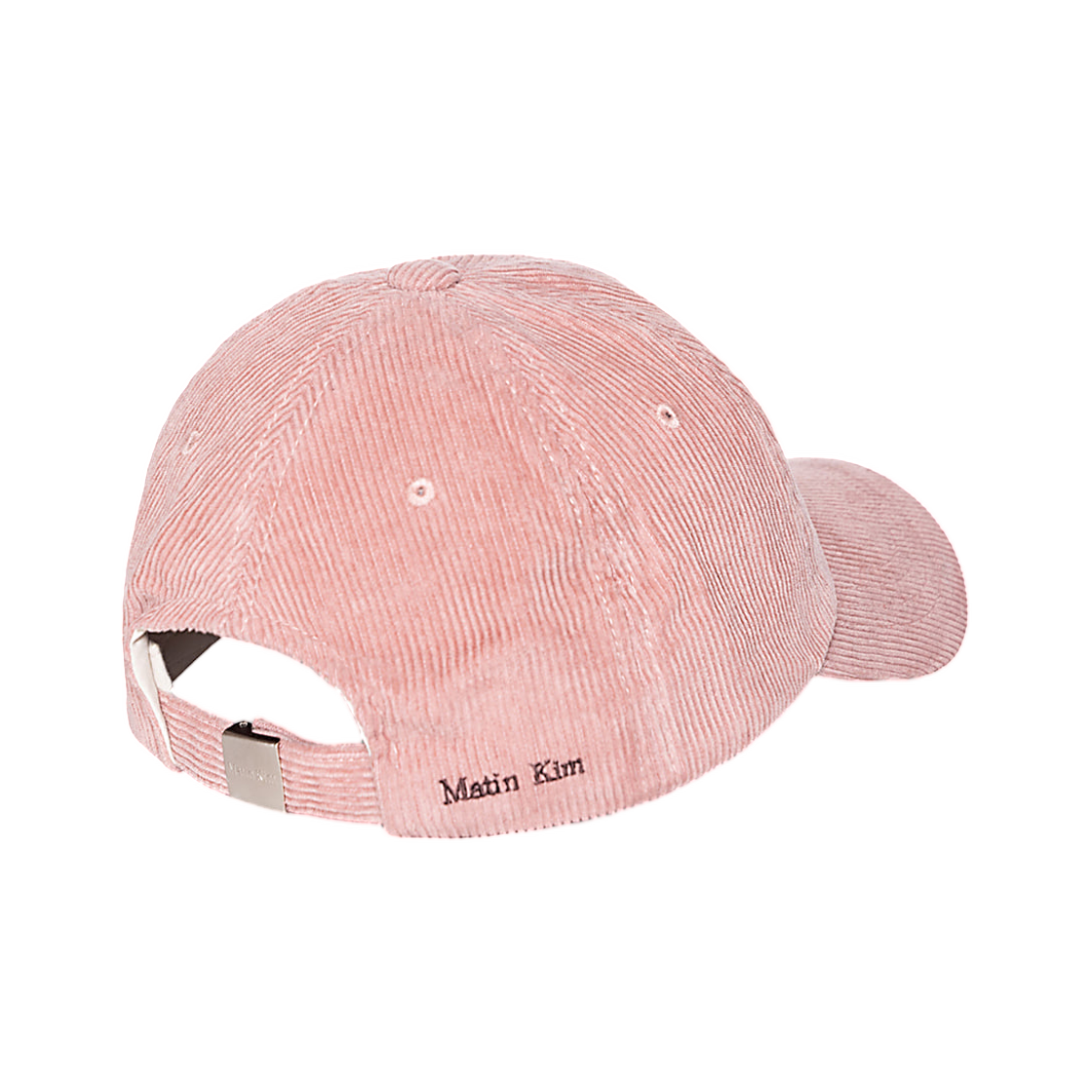 마뗑킴 크랙 스크립트 코듀로이 볼캡 핑크(Matin Kim Cracked Script Corduroy Ball Cap In Pink) - 3