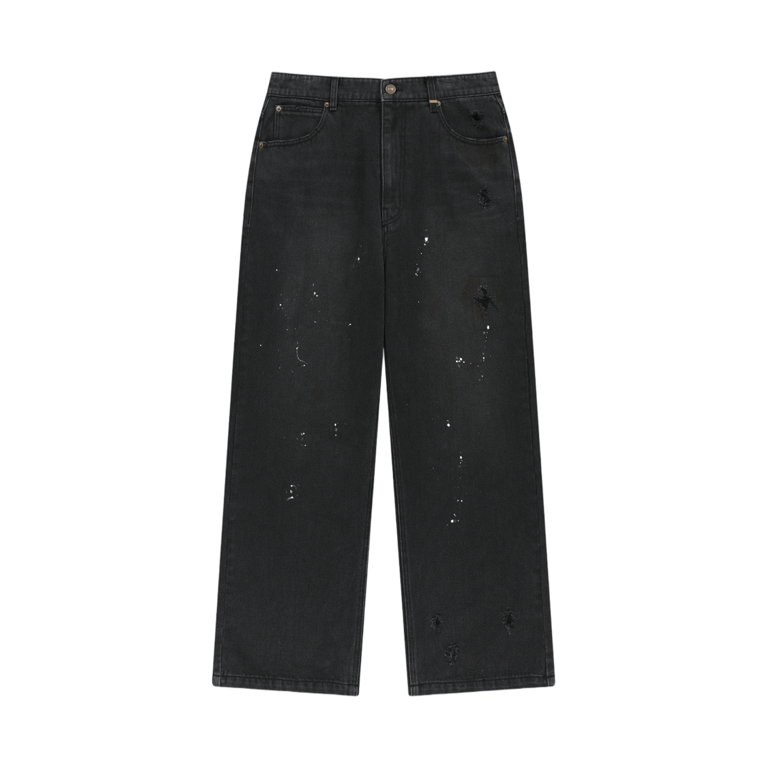 MK269ODN531HBB Matin Kim Paint Splatter Denim Pants In Black