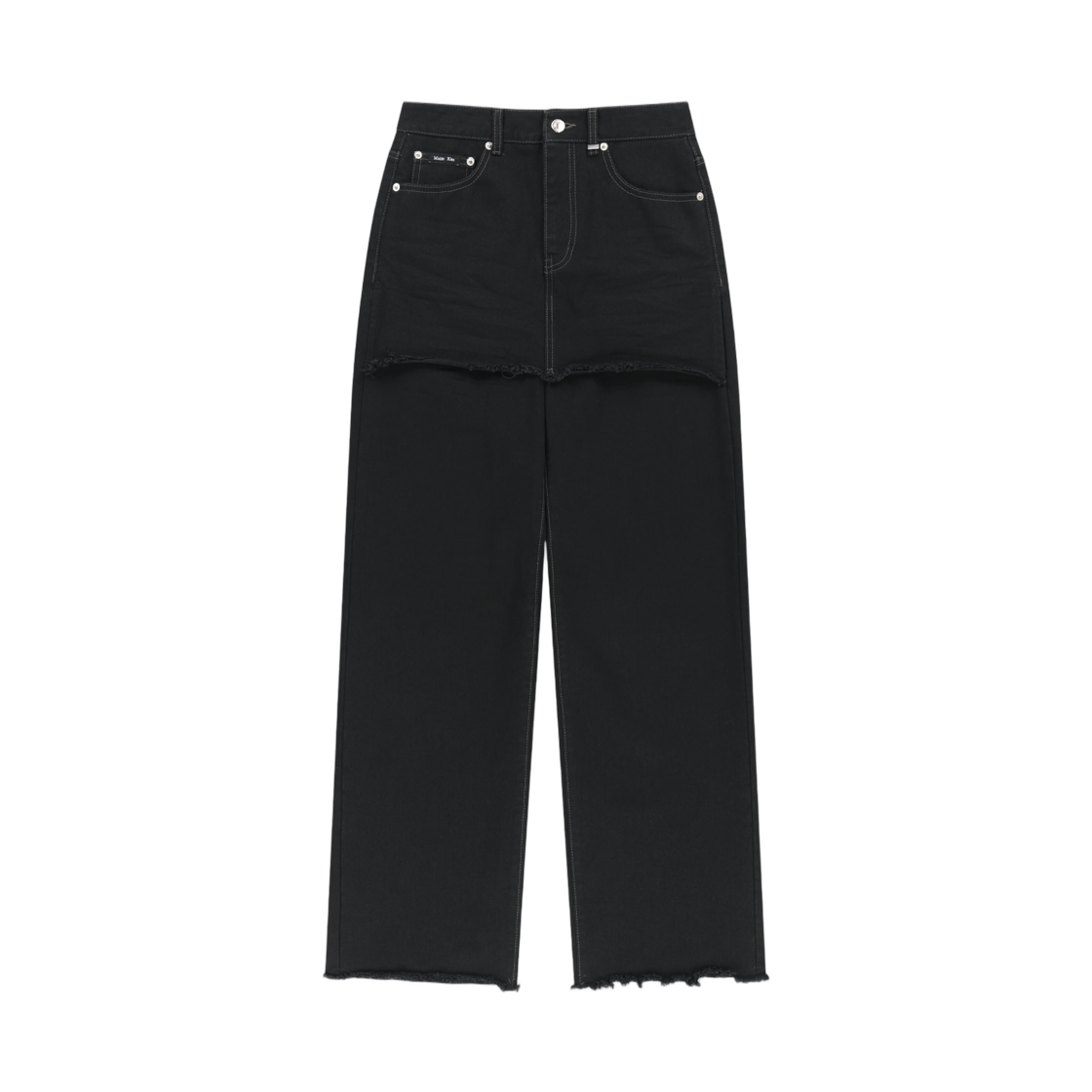 MK2677DN025MBB (W) Matin Kim Skirt Overlay Denim Pants In Black