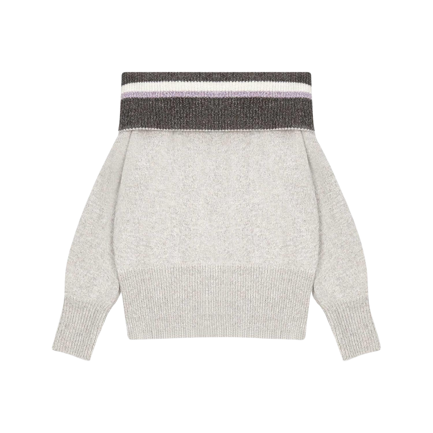 사파리스팟 오프숄더 헤비 니트 베이지/퍼플(Safarispot Off Shoulder Heavy Knit Beige/Purple) - 2