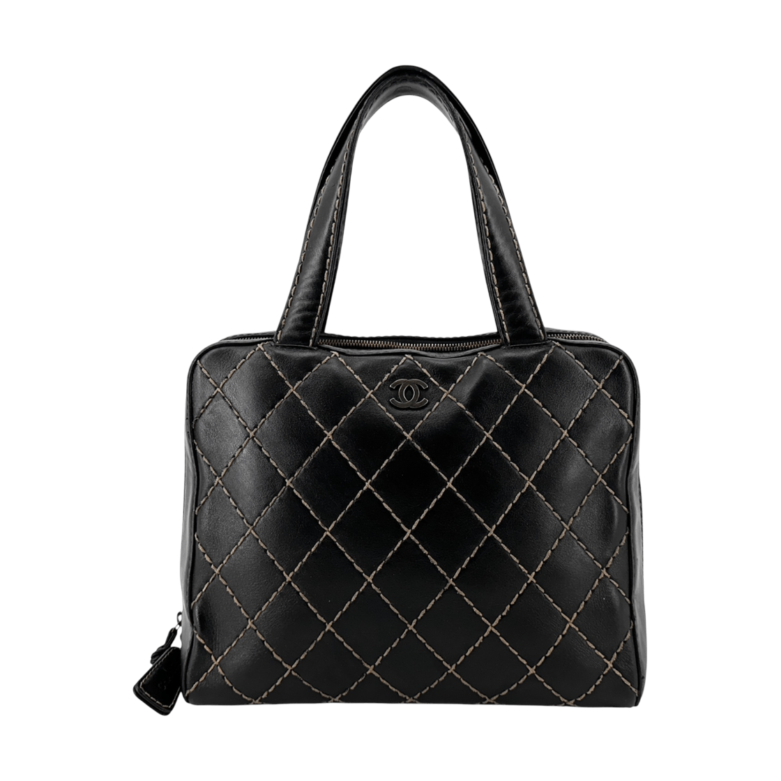 ITO92T2C89F4 Chanel Wild Stitch Silver Tote Bag