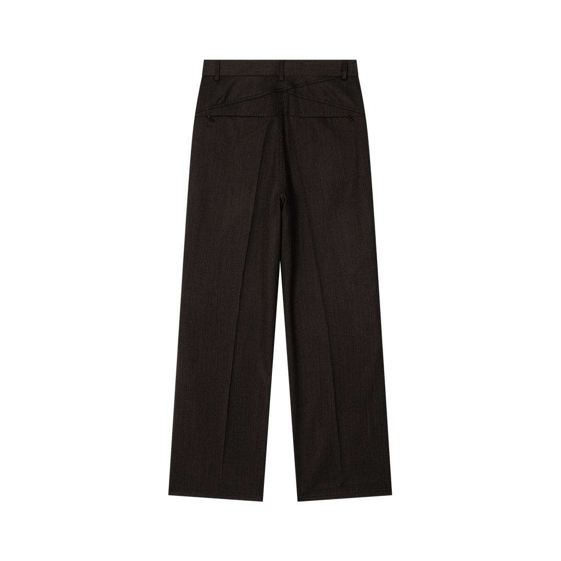 웨이비니스 리빌 집 스트레이트 트라우저스 블랙 브라운 스트라이프(Waviness Reveal Zip Straight Trousers Black Brown Stripe) - 2