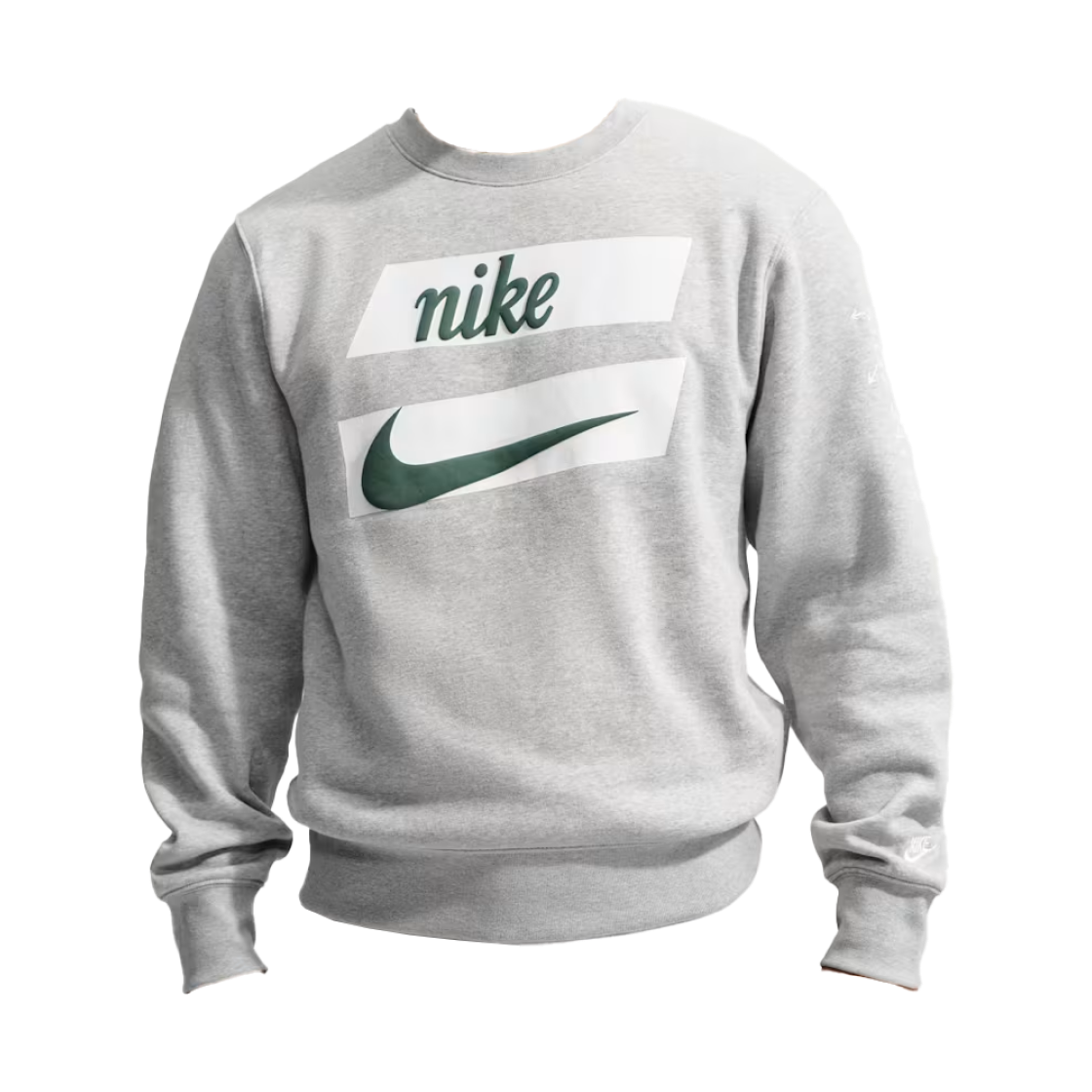 IM5818-063 Nike Club Fleece Crewneck Sweatshirt Dark Grey Heather White (IM5818-063)