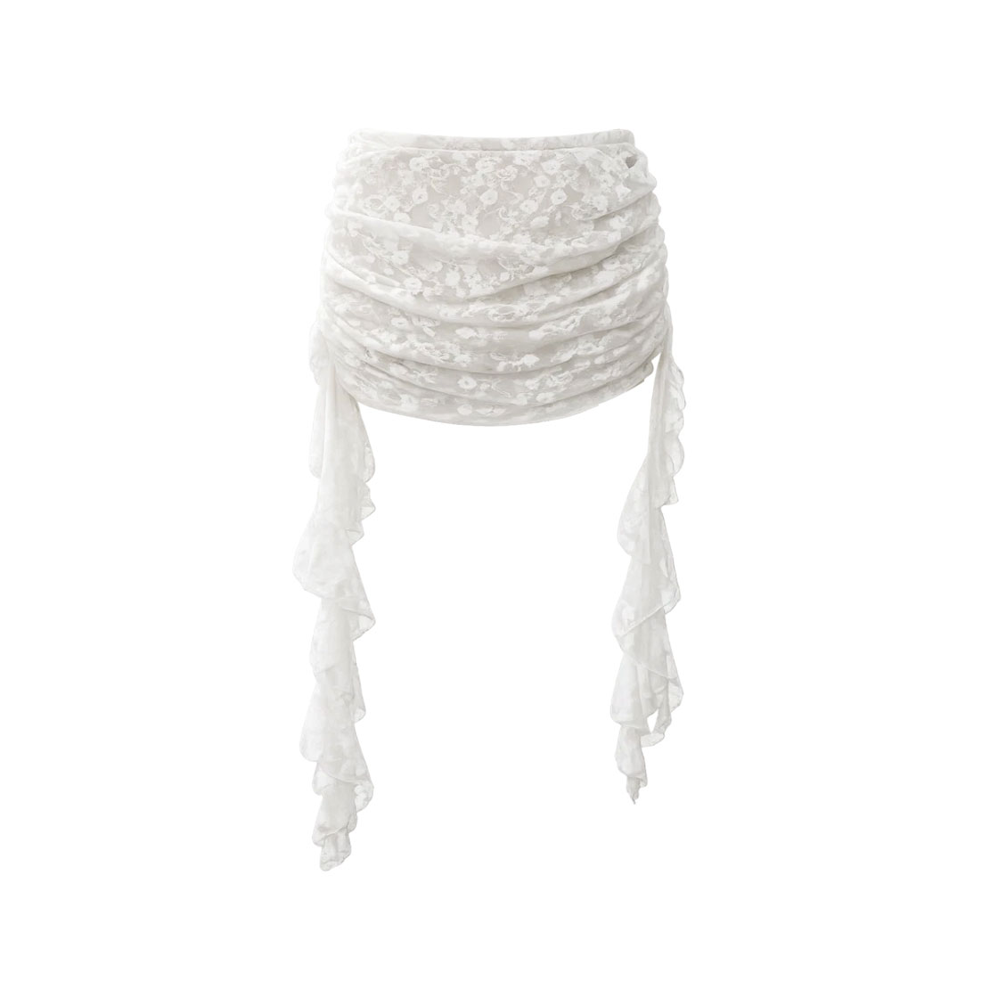 홀리넘버세븐 레이스 드레이프 미니 스커트(Holy Number 7 Lace Draped Mini Skirt) - 1