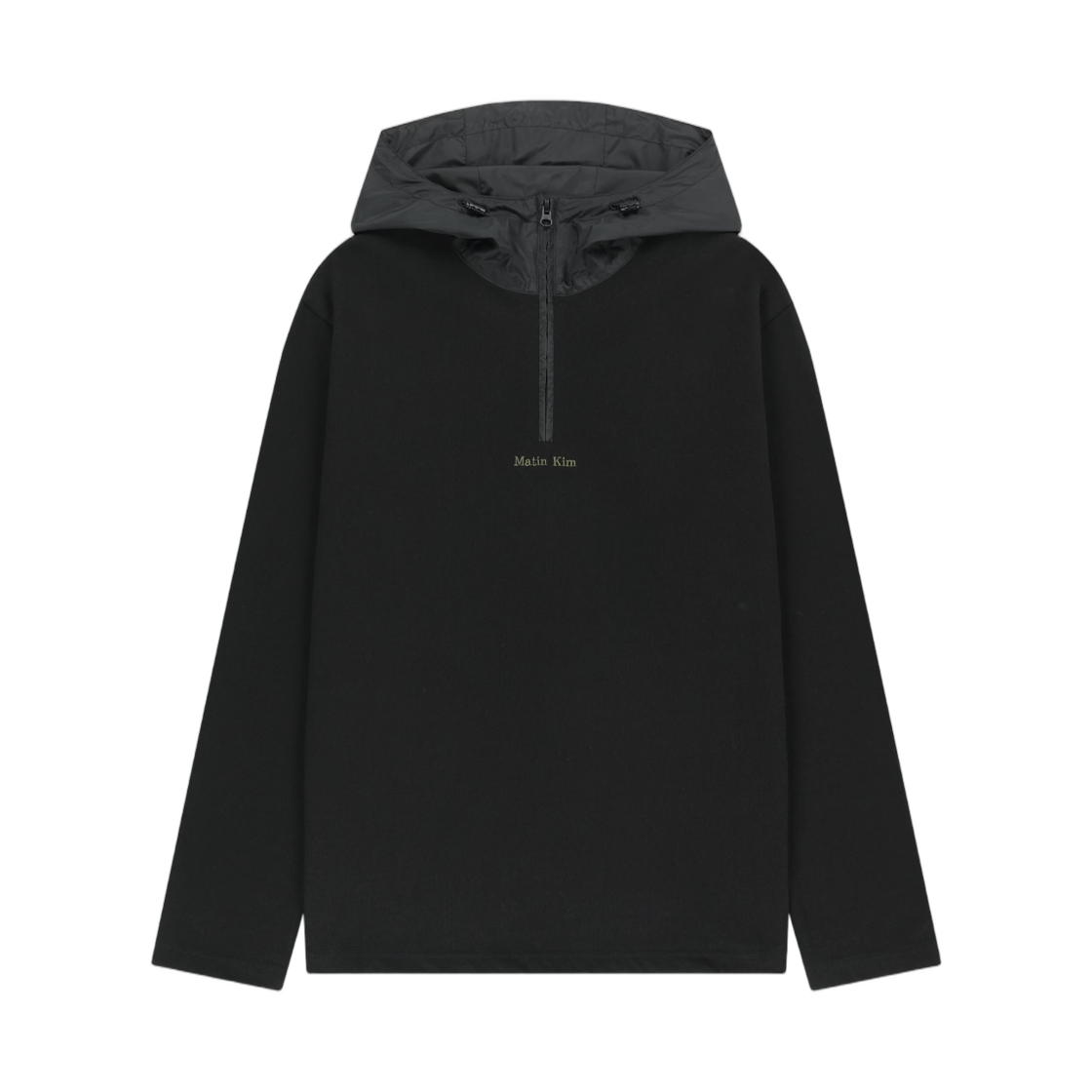 MK2677TS330UBB Matin Kim Color Block Hoody Quarter Zip Up In Black