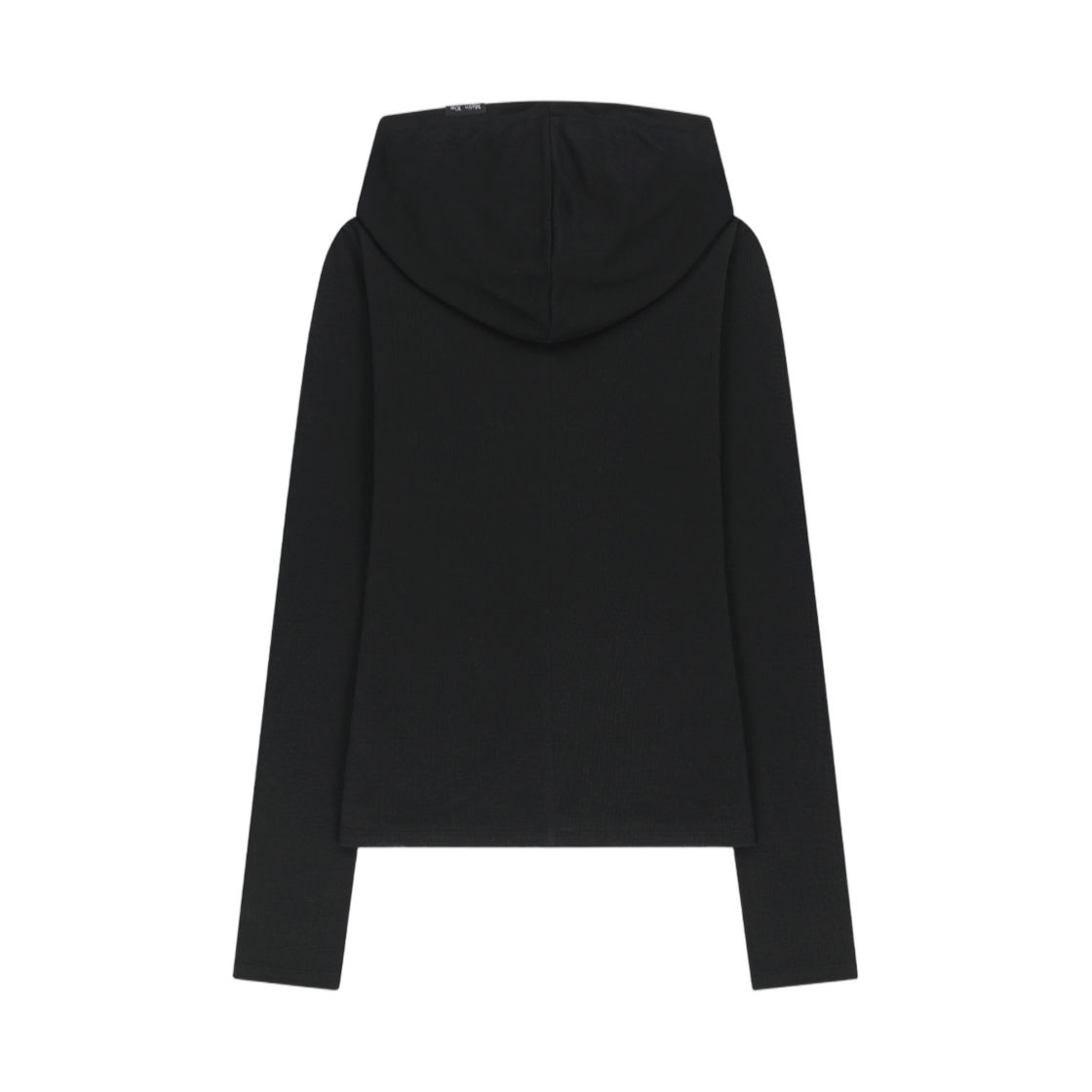 (W) 마뗑킴 더블 레이어 버튼 후드 탑 블랙((W) Matin Kim Double Layer Button Hood Top In Black) - 2