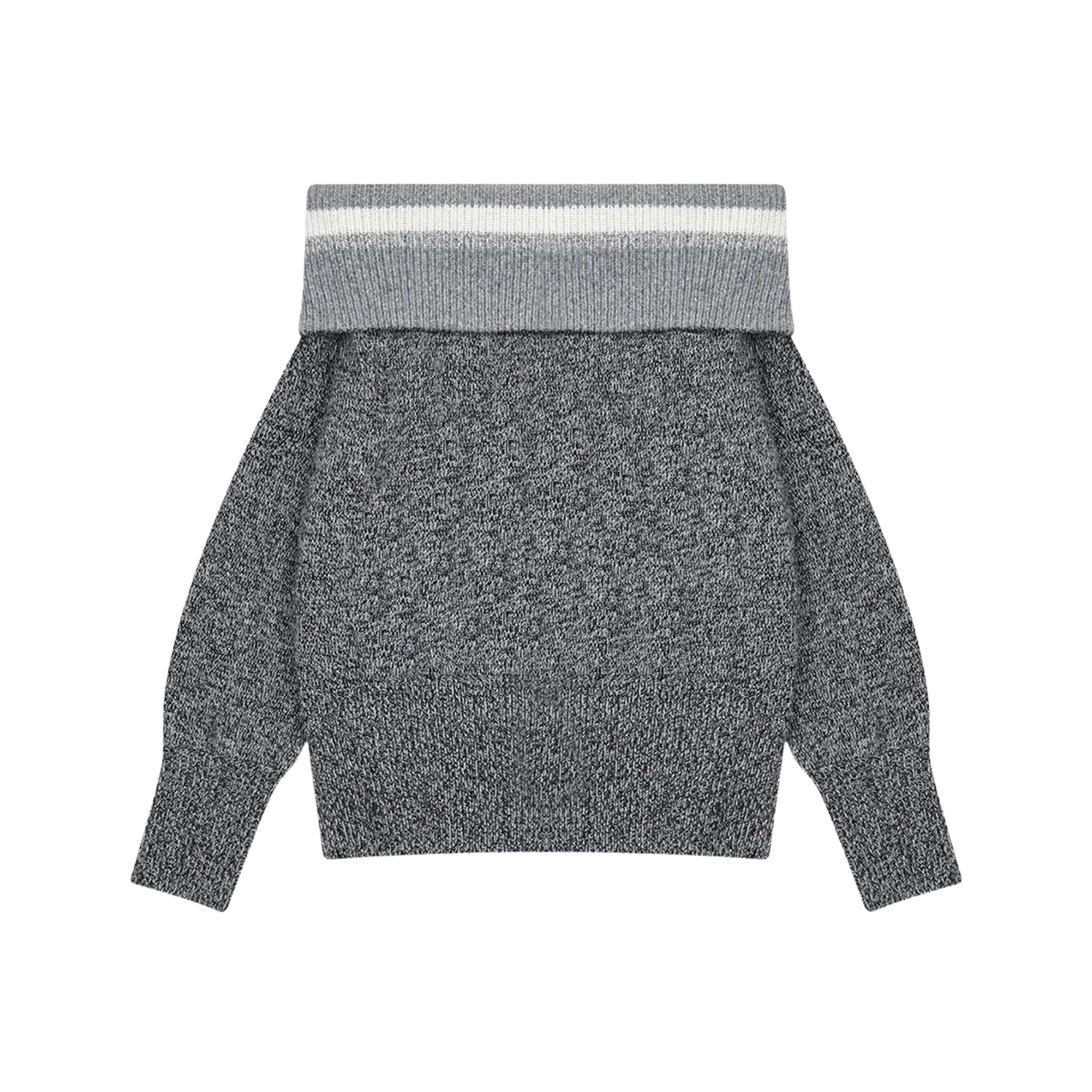 사파리스팟 오프숄더 헤비 니트 차콜/그레이(Safarispot Off Shoulder Heavy Knit Charcoal/Gray) - 2