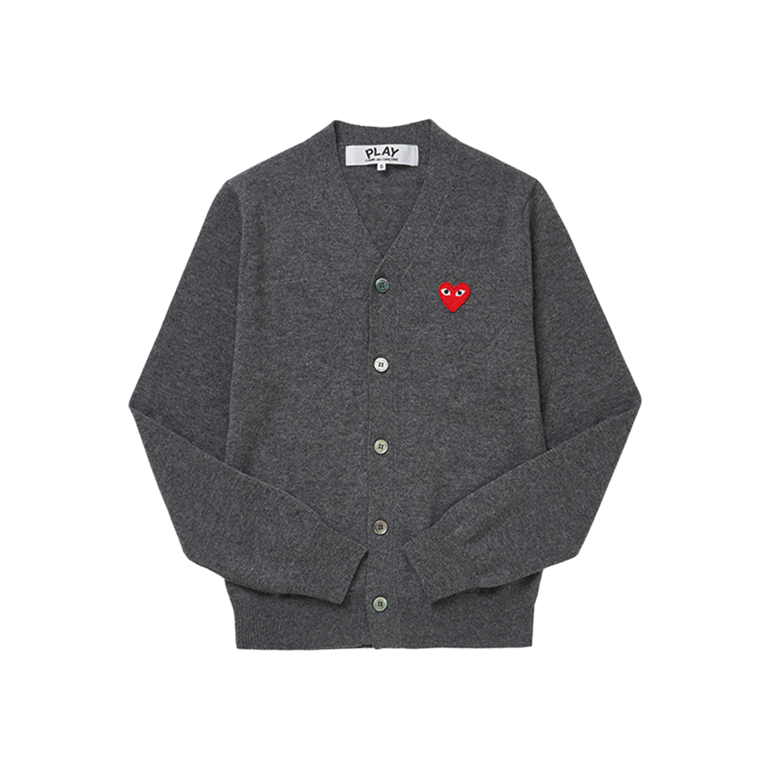 AX-N008-051 3 [15% 쿠폰] Play Comme des Garcons Knit Red Heart Cardigan Grey