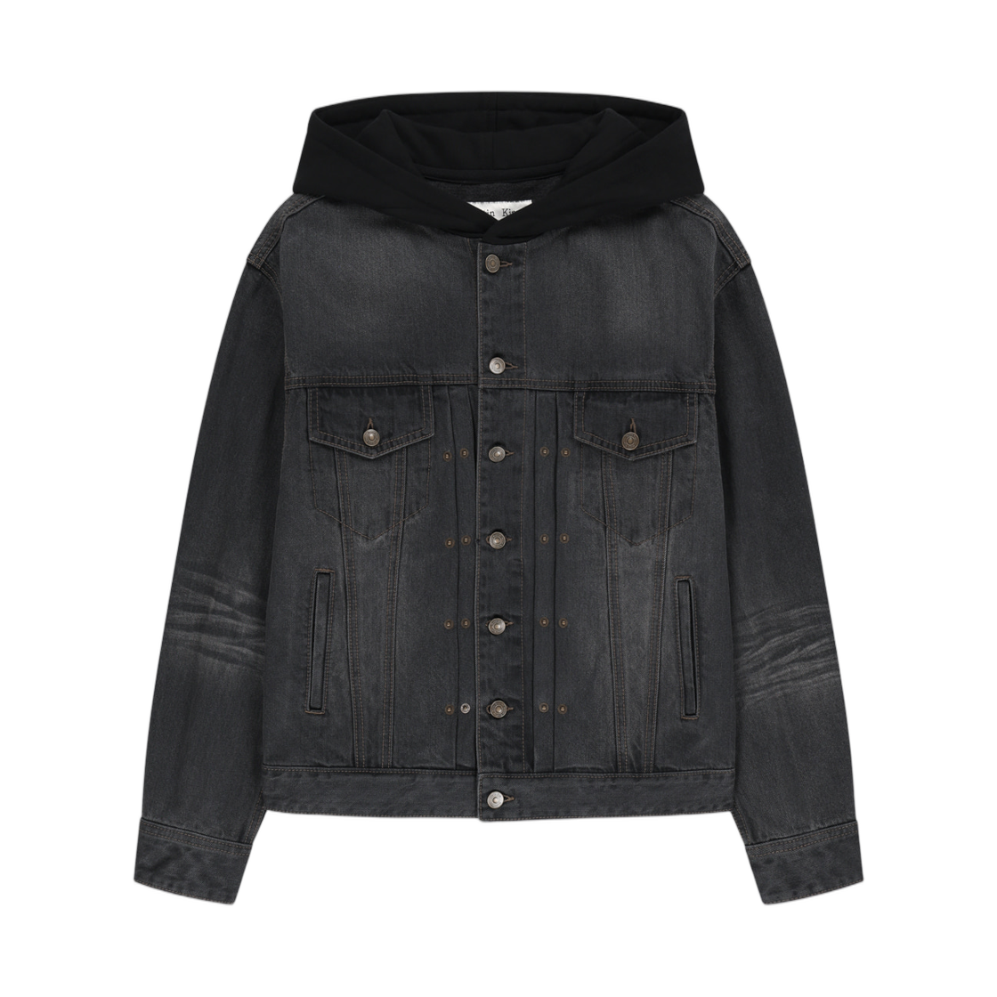 MK2677DJ321UBB Matin Kim Western Panel Hooded Denim Jumper In Black