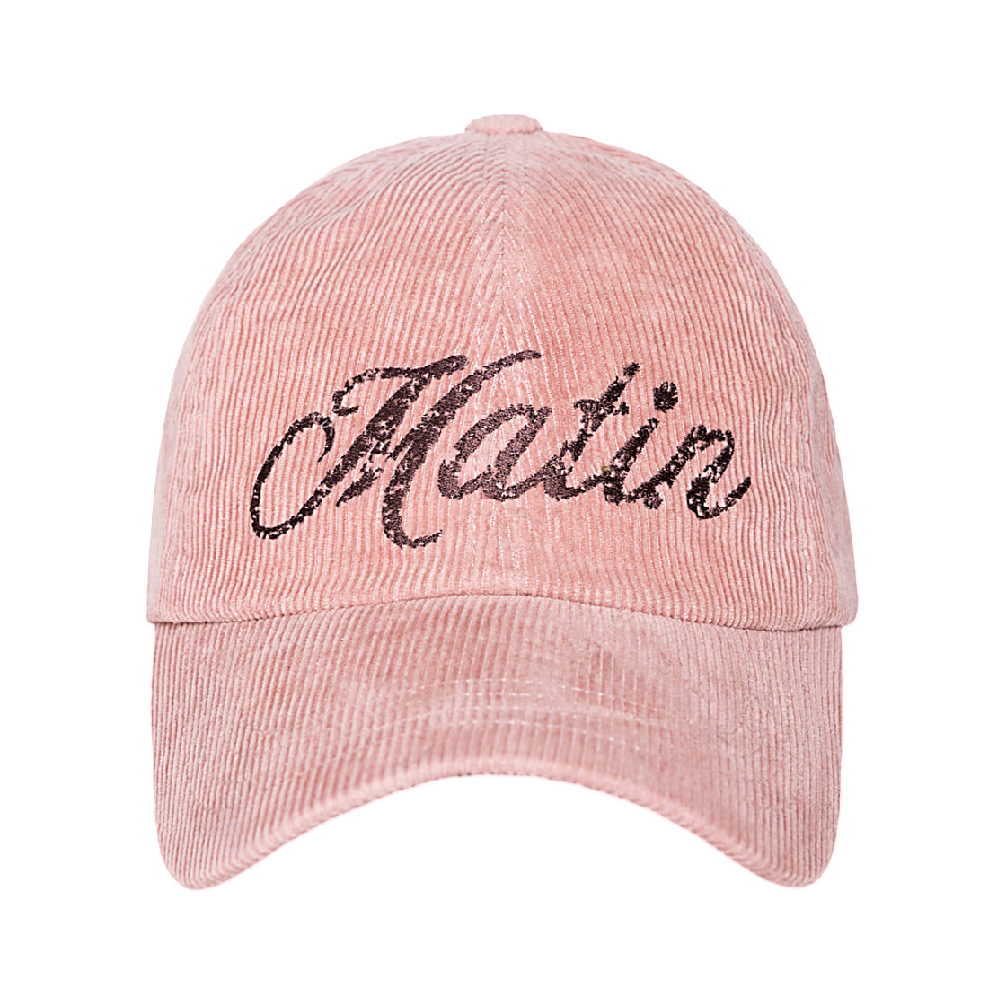 MK269OHT016MPK Matin Kim Cracked Script Corduroy Ball Cap In Pink