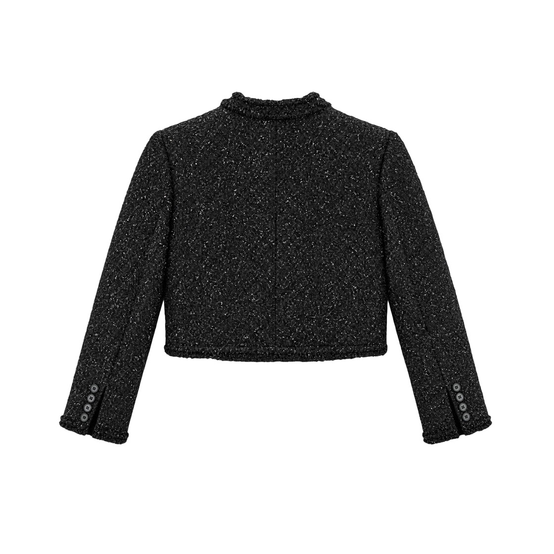 홀리넘버세븐 로우 엣지 트위드 크롭 자켓(Holy Number 7 Raw Edge Tweed Cropped Jacket) - 2