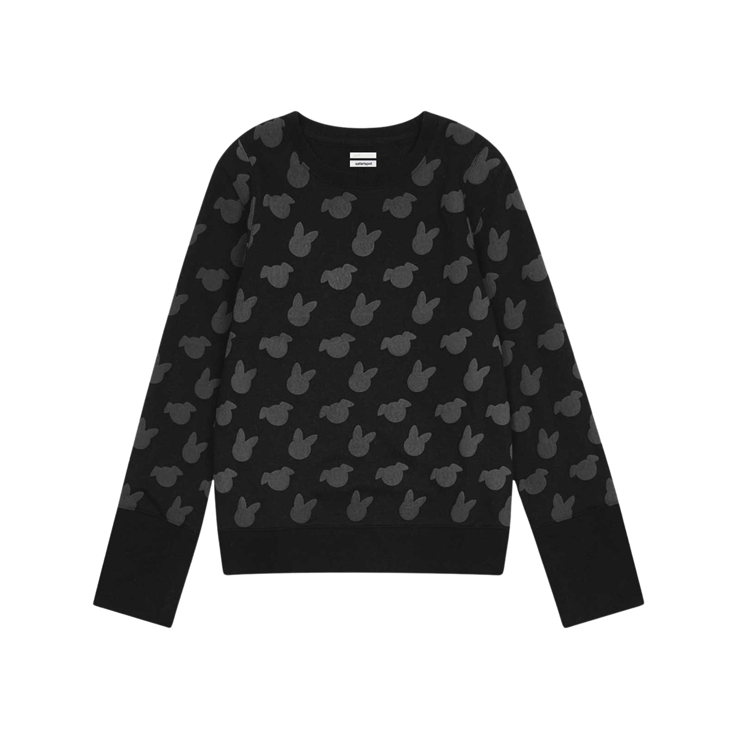 사파리스팟 애니멀 패턴 스웻셔츠 블랙(Safarispot Animal Pattern Sweat Shirt Black) - 1