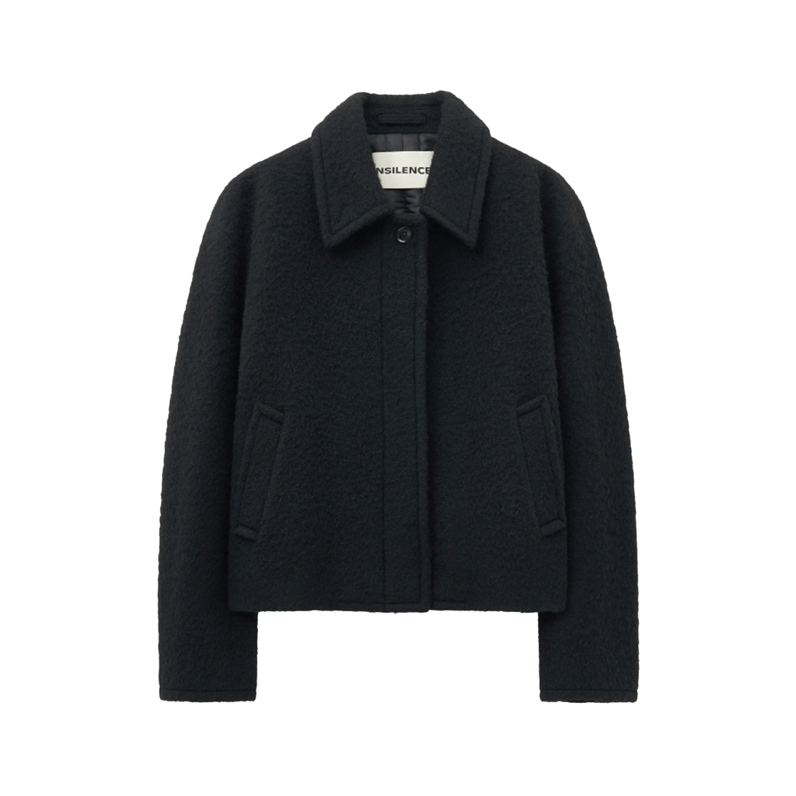 인사일런스우먼 헤어리 알파카 하프 코트 블랙(INSILENCE WOMEN Hairy Alpaca Half Coat BLACK)