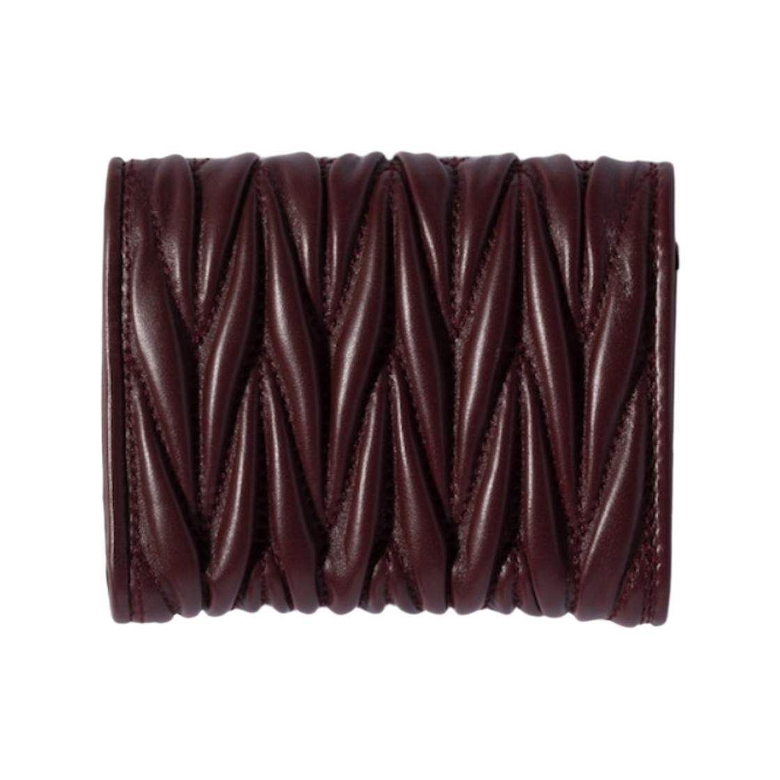 미우 미우 마테라쎄 나파 레더 스몰 월렛 버건디(Miu Miu Matelasse Nappa Leather Small Wallet Burgundy) - 3