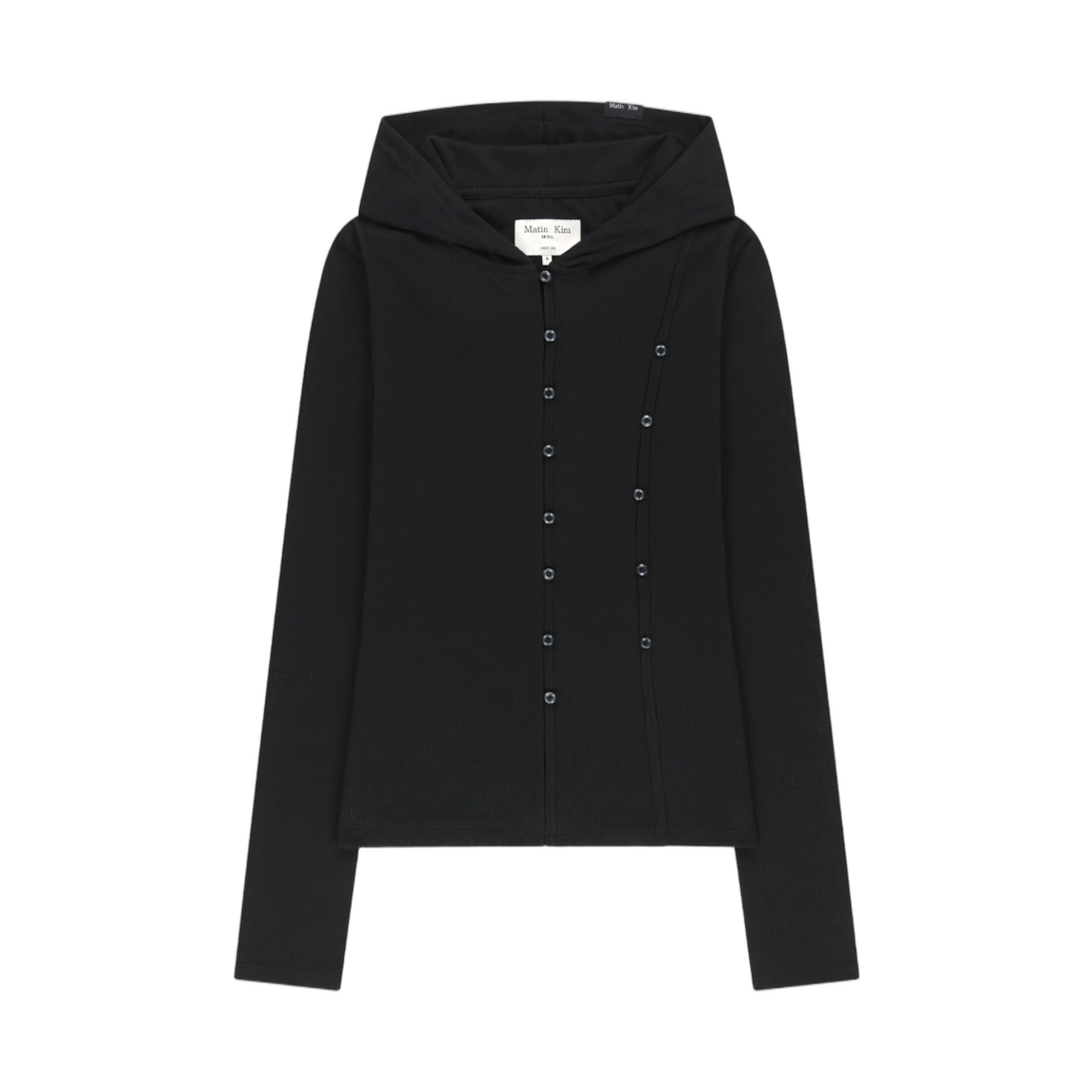 MK269OTS069MBB (W) Matin Kim Double Layer Button Hood Top In Black