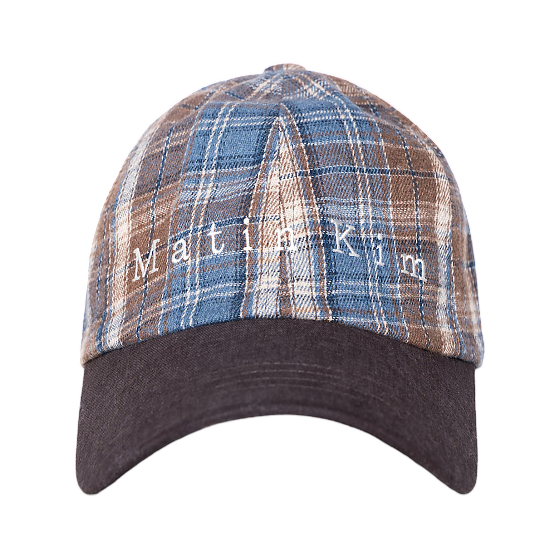 MK269OHT018MBR Matin Kim Contrast Brim Check Ball Cap In Brown