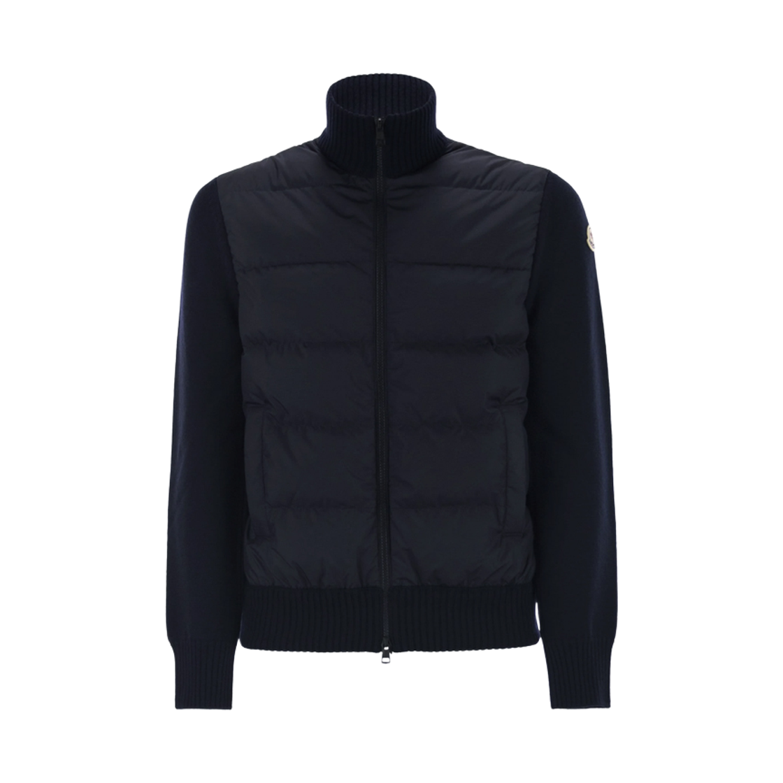 9B000 40 M1131 778 [15% 쿠폰] Moncler Logo Patch Knit Mix Down Jacket Navy - 25FW