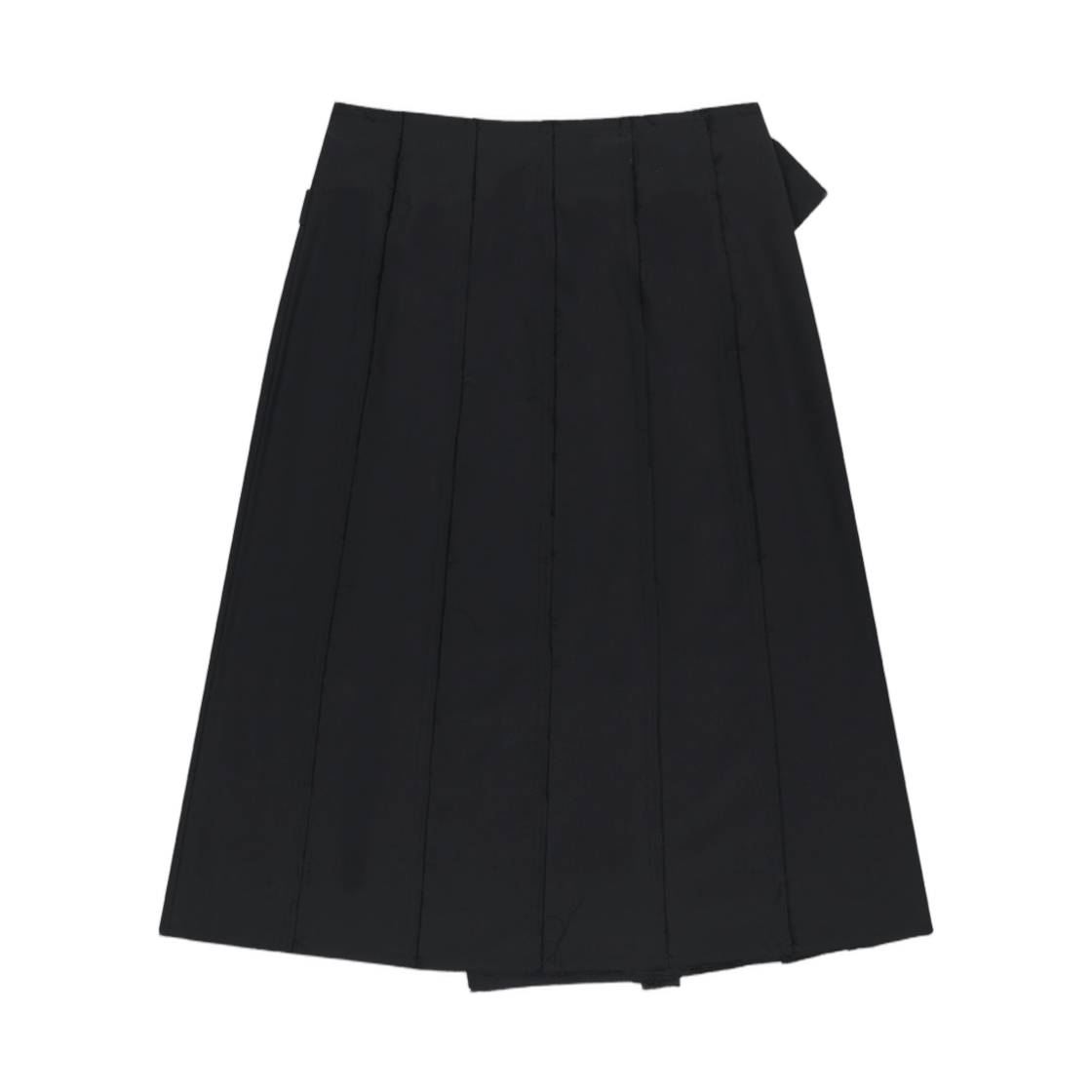 (W) 마뗑킴 로우 엣지 플랩 벨티드 스커트 블랙((W) Matin Kim Raw Edge Flap Belted Skirt In Black) - 2