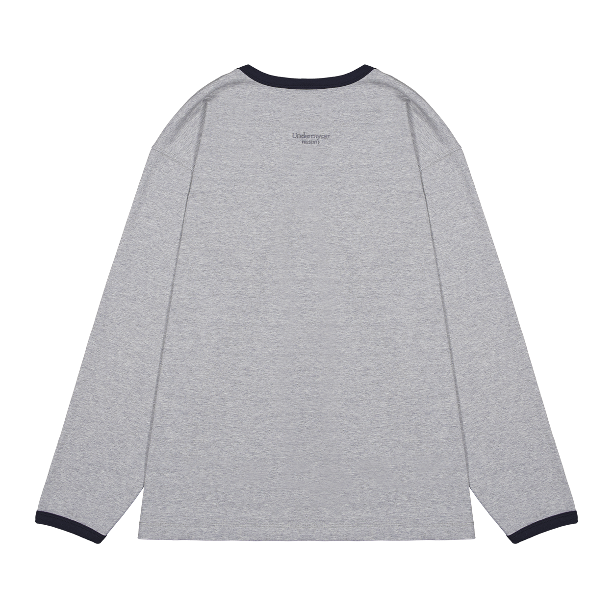 언더마이카 무.214 클래식 로고 커버스티치 링거 롱 슬리브 멜란지 그레이(Undermycar Mu.214 Classic Logo Coverstitch Ringer Long Sleeve Melange Gray) - 2