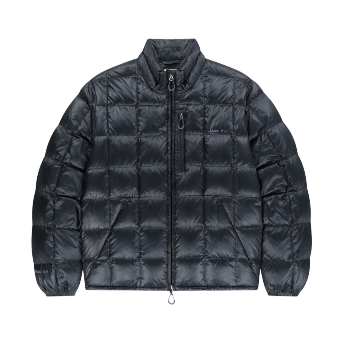 MK269ODW302UDV Matin Kim Grid Quilted Light Down Jumper In Dark Navy