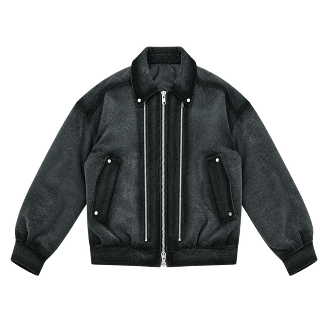 PJA2FD27UJB00M PJA2FD27UJB00L Holy Number 7 Double Zip Pocket Blouson_Charcoal