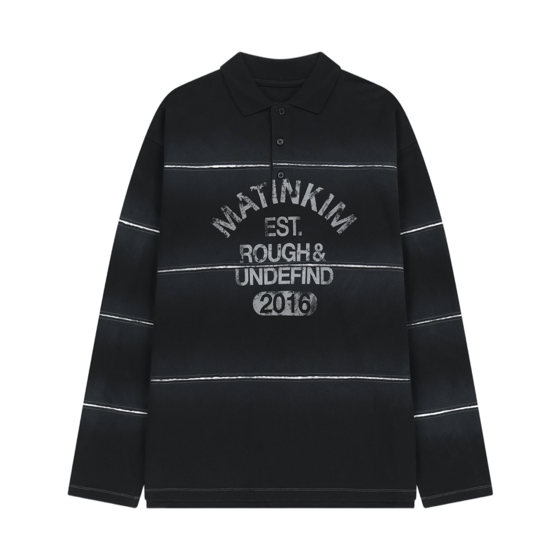 MK2677TS520HBB Matin Kim Reveal Stripe Logo Collar Top In Black
