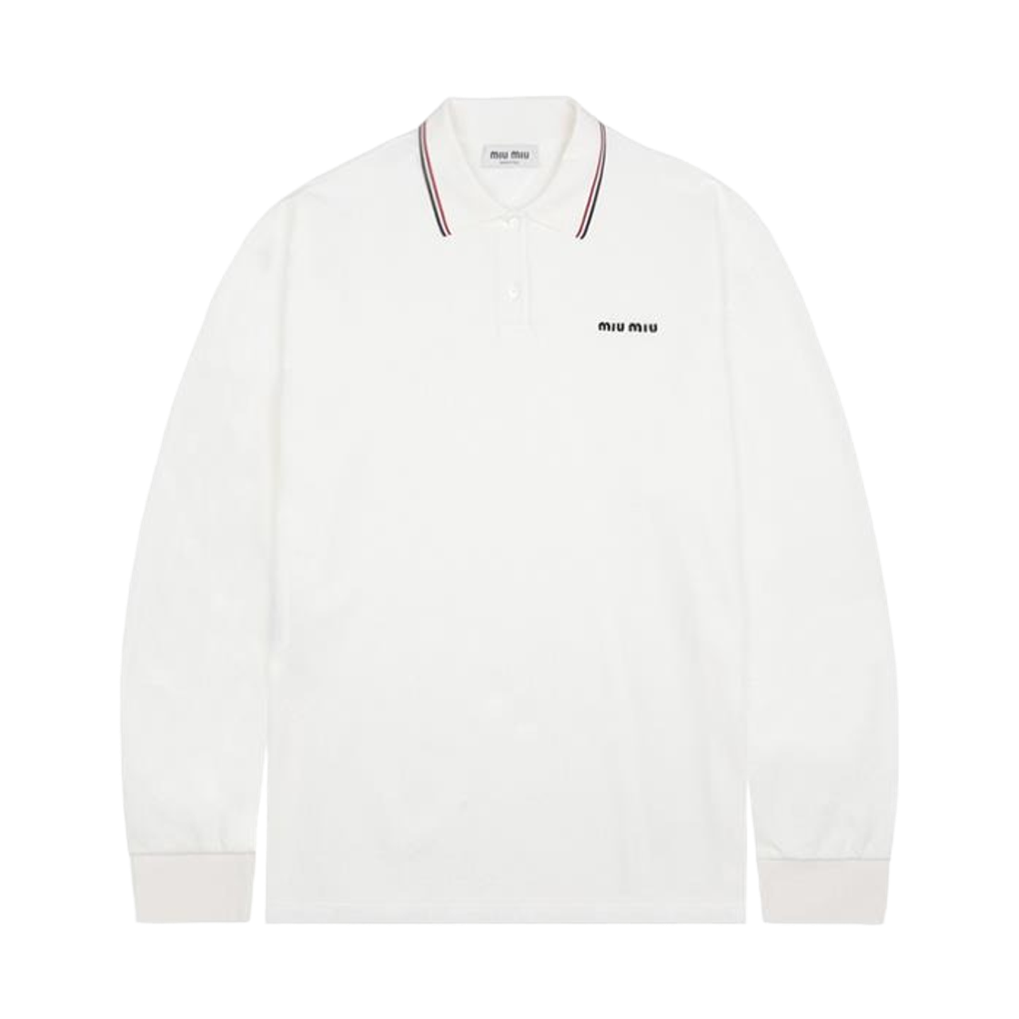 MJL019-1612-F0V5U (W) Miu Miu Cotton Pique Polo Shirt White