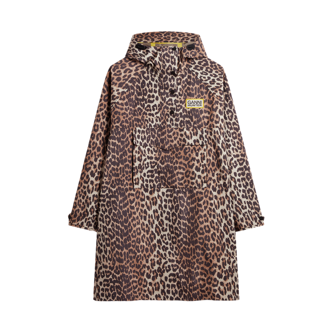 (W) 가니 판초 10K 워터프루프 쉘 아몬드 밀크((W) Ganni Poncho in 10K Waterproof Shell Almond Milk)