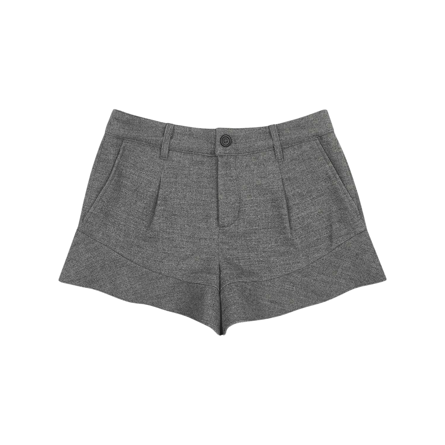 사파리스팟 프릴 울 숏 팬츠 차콜(Safarispot Frill Wool Short Pants Charcoal)