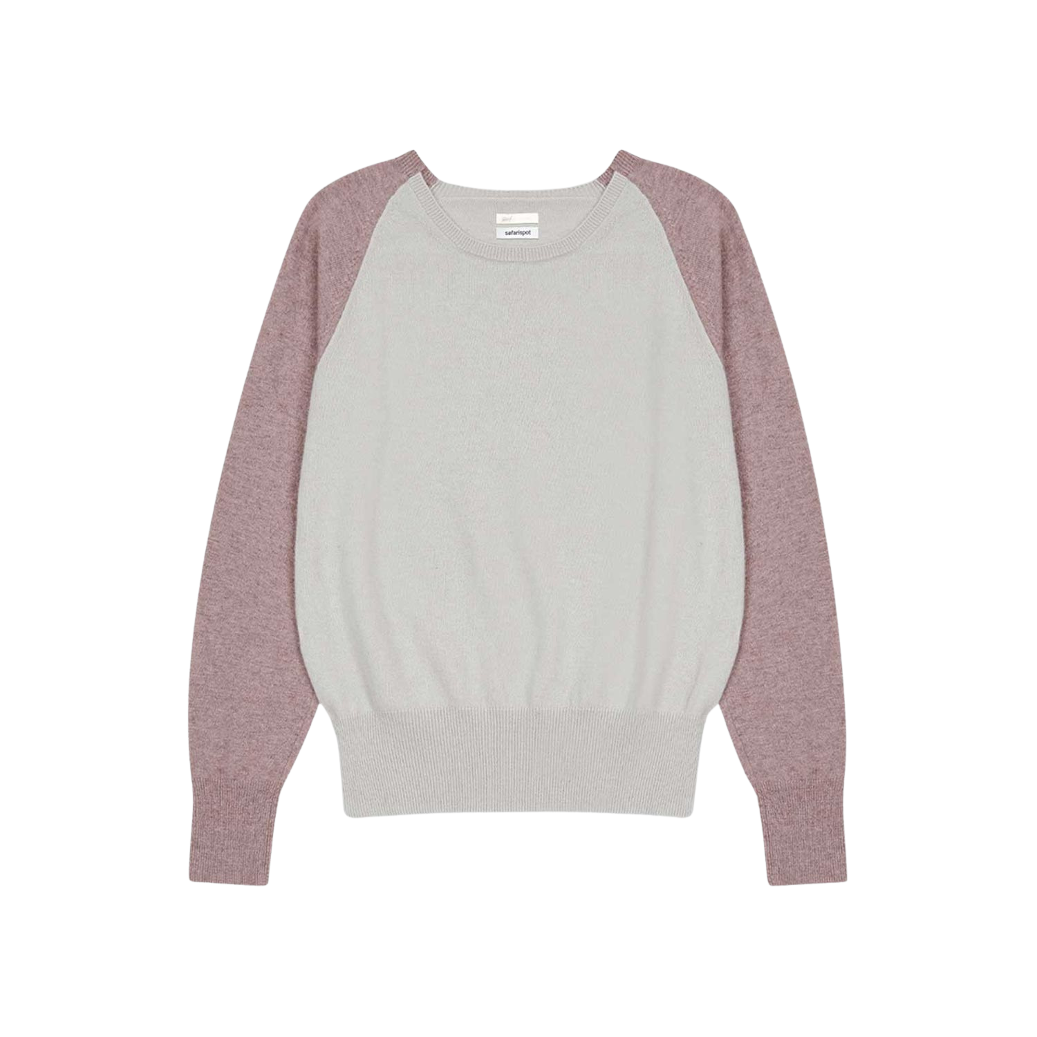 사파리스팟 래글런 블럭 니트 그레이/핑크(Safarispot Raglan Block Knit Gray/Pink)
