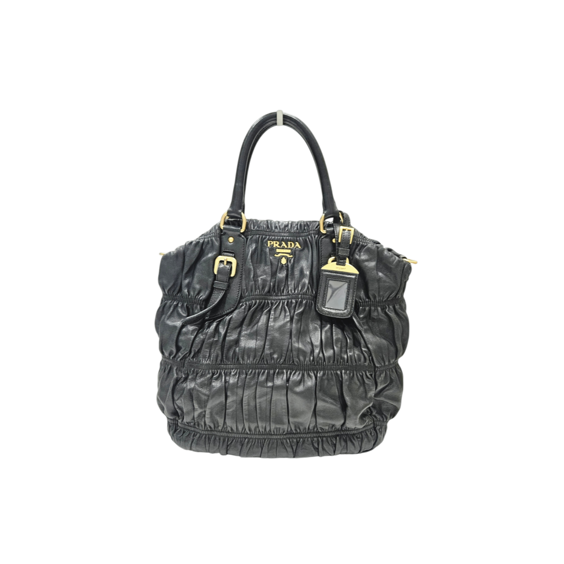ITD5N6E9JP5T Prada Napa Gaufre Gold Shoulder Bag