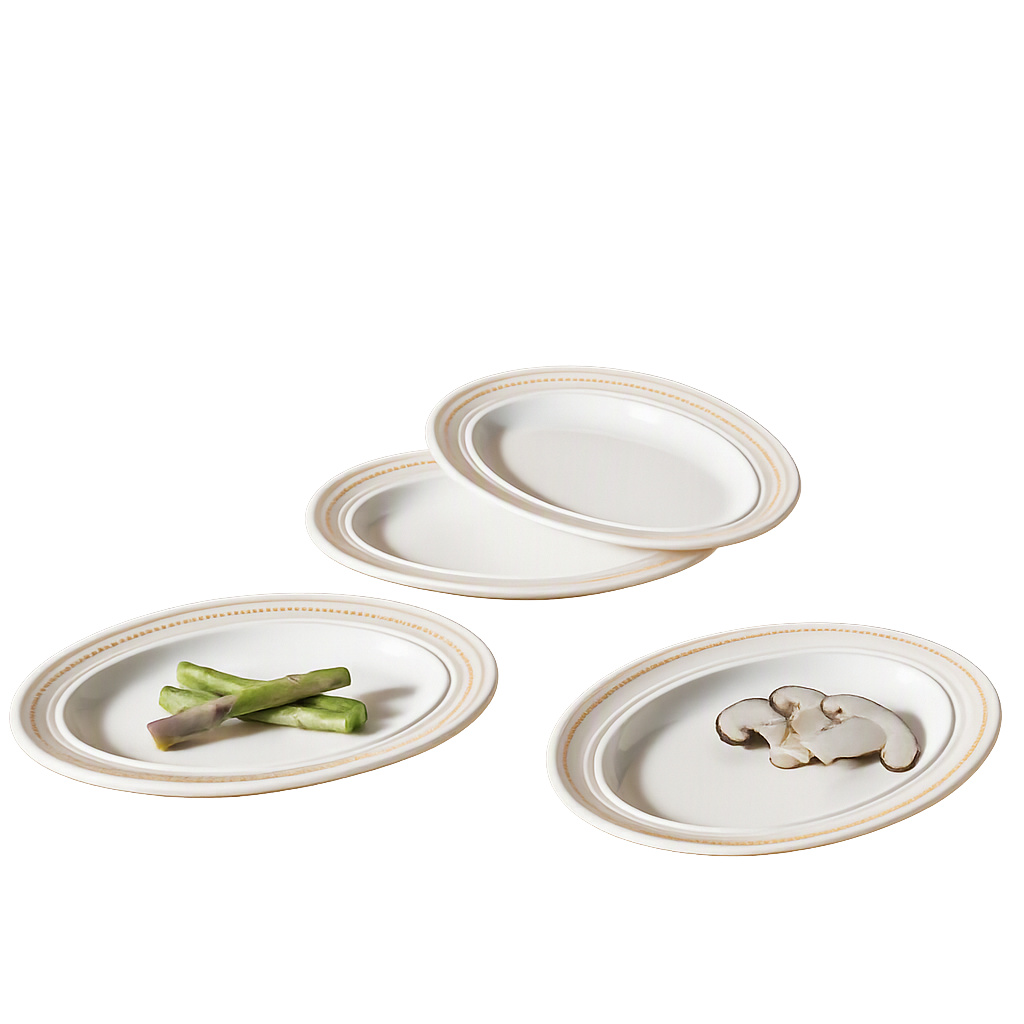 COR114 Corelle Coordinates Rosemont Oval Plate 4‑Piece