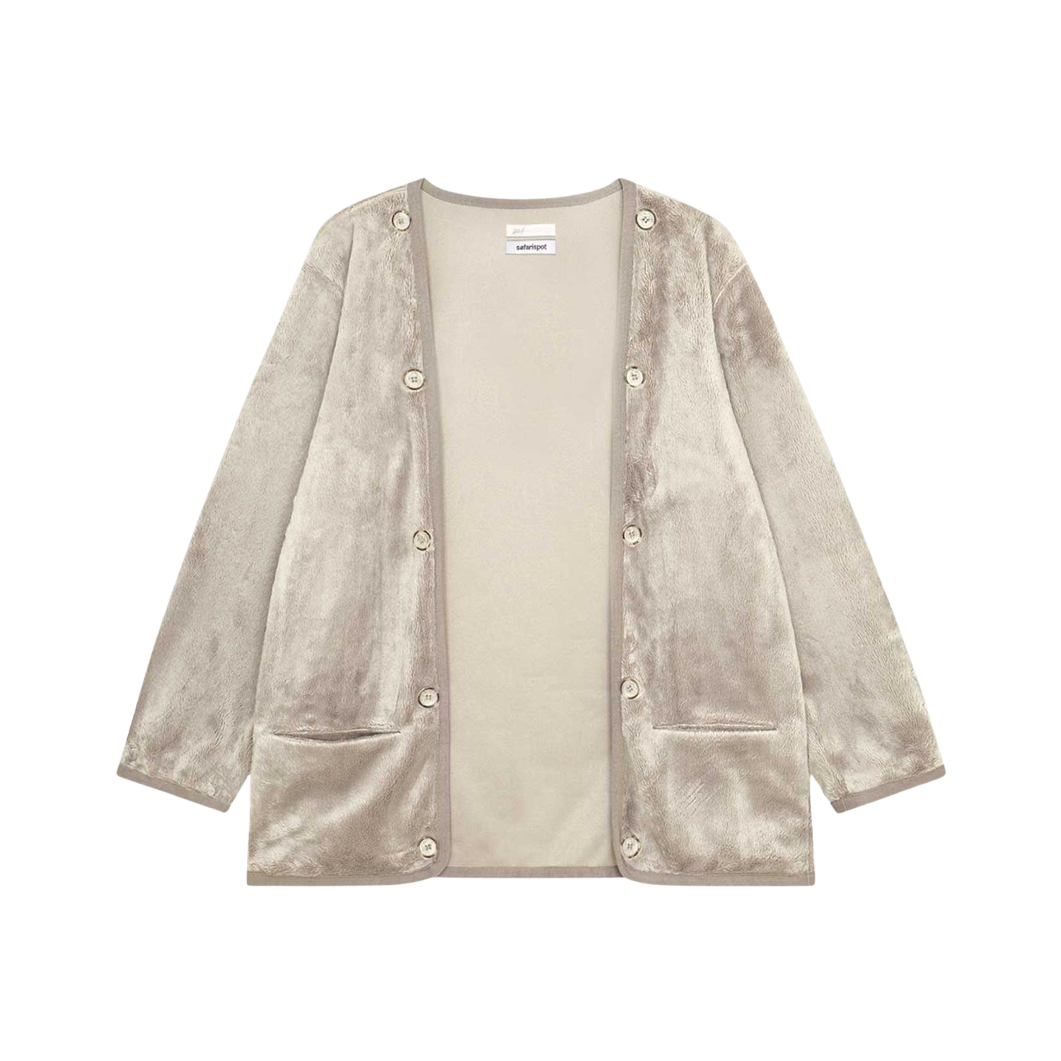 사파리스팟 보아 플리스 가디건 베이지(Safarispot Boa Fleece Cardigan Beige) - 1