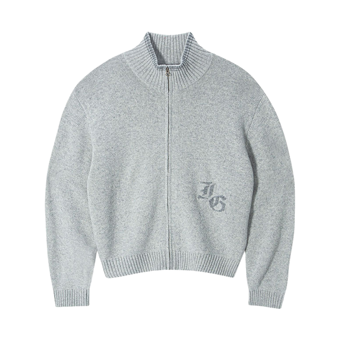 IG26FKN003OT INSANE GARAGE Basic Full Zip-Up Knit_Oatmeal