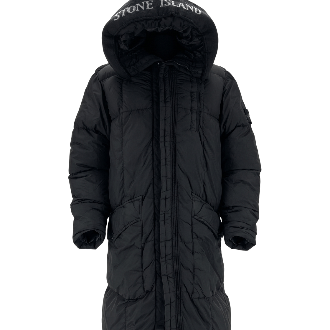 ITO4SOBFCLV7 Stone Island Crinkle Lined Long Puffer Jacket