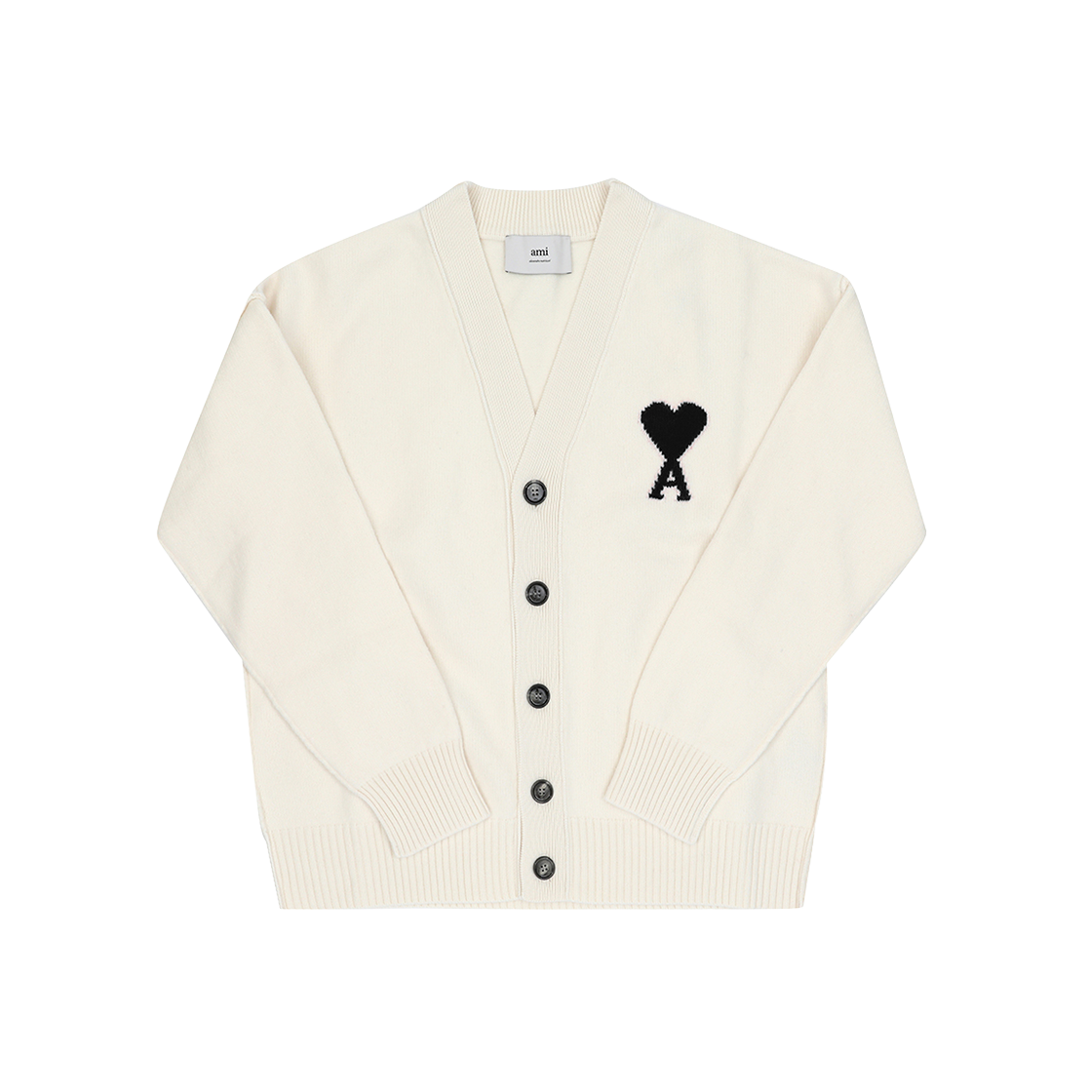 UKC367 018 151 [15% 쿠폰] AMI de Coeur Felted Merino Wool Cardigan Ivory Black