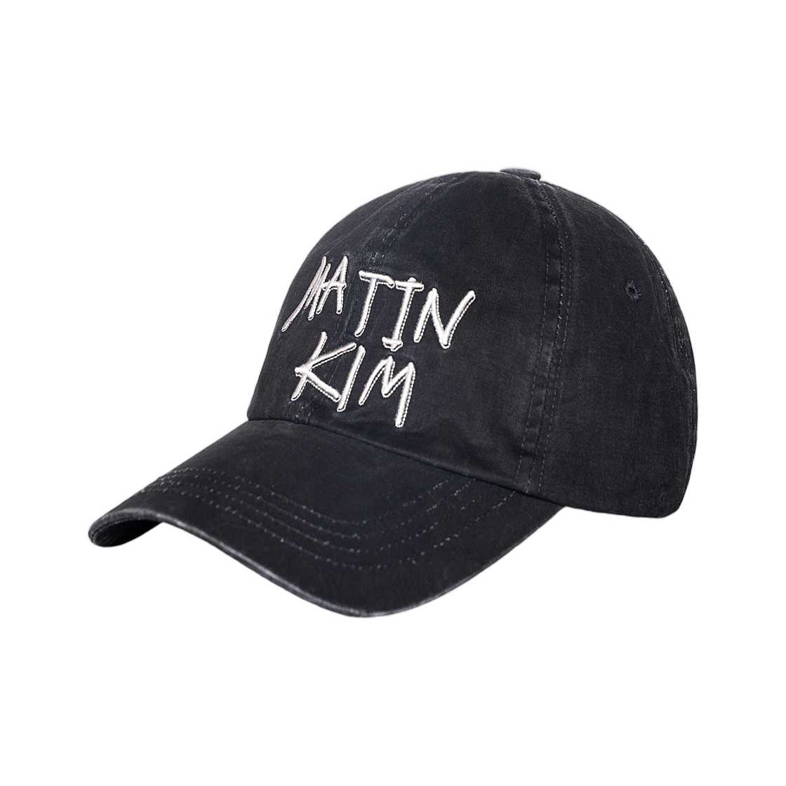 마뗑킴 빈티지 워시드 그래피티 볼캡 블랙(Matin Kim Vintage Washed Graffiti Ball Cap In Black) - 2