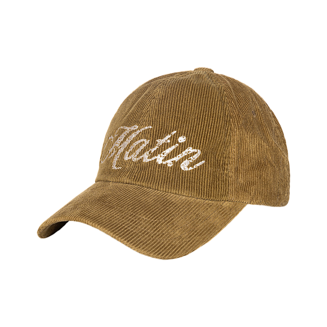마뗑킴 크랙 스크립트 코듀로이 볼캡 카키(Matin Kim Cracked Script Corduroy Ball Cap In Khaki) - 2
