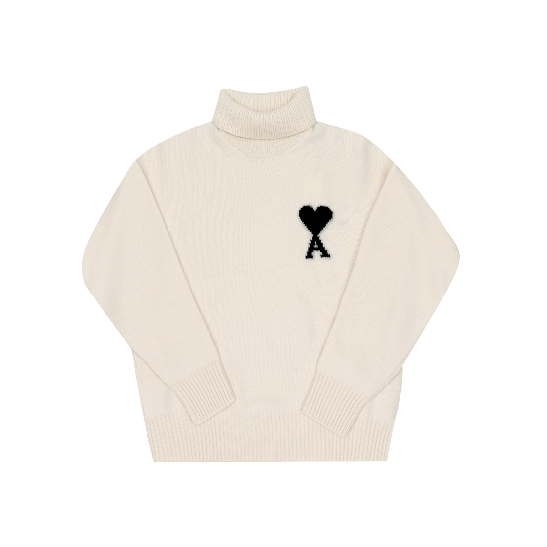 UKS839 018 151 [15% 쿠폰] AMI de Coeur Funnel Neck Sweater Off White Black