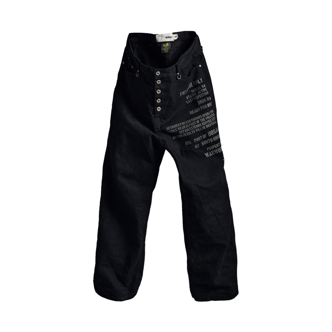 왑웍스 서비스 레코드 팬츠 블랙(Wapworks Service Record Pants Black) - 1