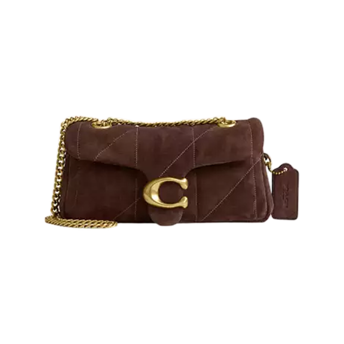 CFR08-B4Z5D Coach Tabby Shoulder Bag 20 with Quilting Brass Dark Chocolate