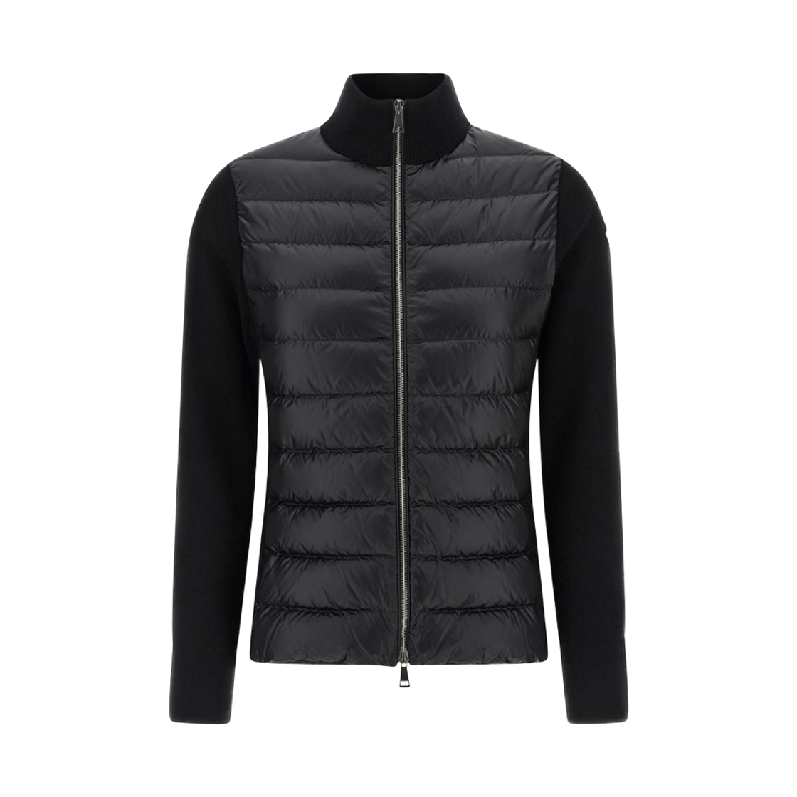 K2 093 9B000 23 M1131 999 [15% 쿠폰] Moncler Logo Patch Knit Mix Zip-Up Lightweight Down Jacket Black - 25FW