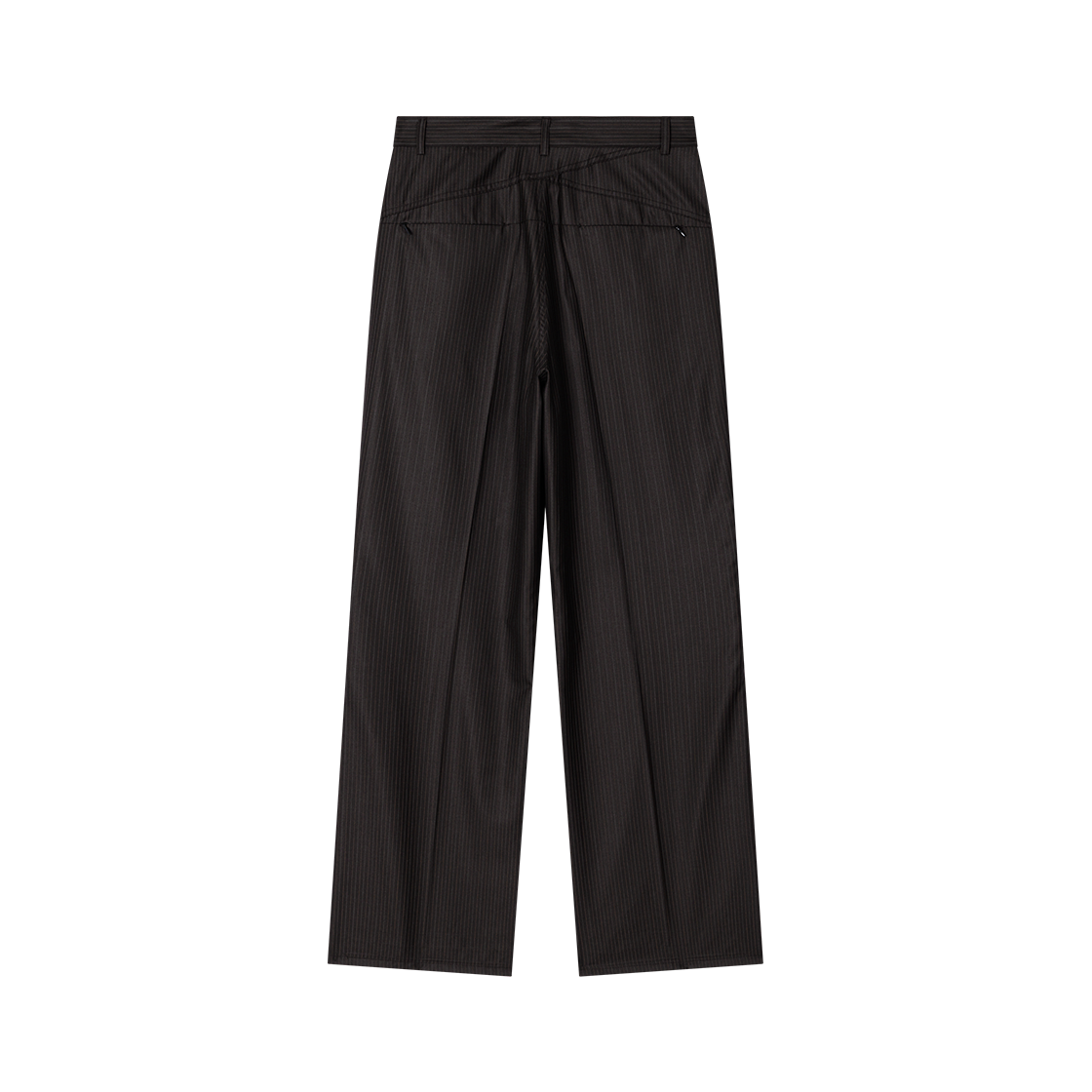 웨이비니스 리빌 집 스트레이트 트라우저스 차콜 스트라이프(Waviness Reveal Zip Straight Trousers Charcoal Stripe) - 2