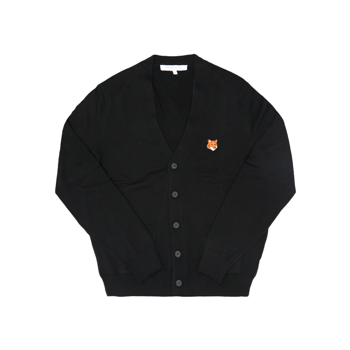 PM00501KT1181 P199 [15% 쿠폰] Maison Kitsune Fox Head Merino Regular Cardigan Black