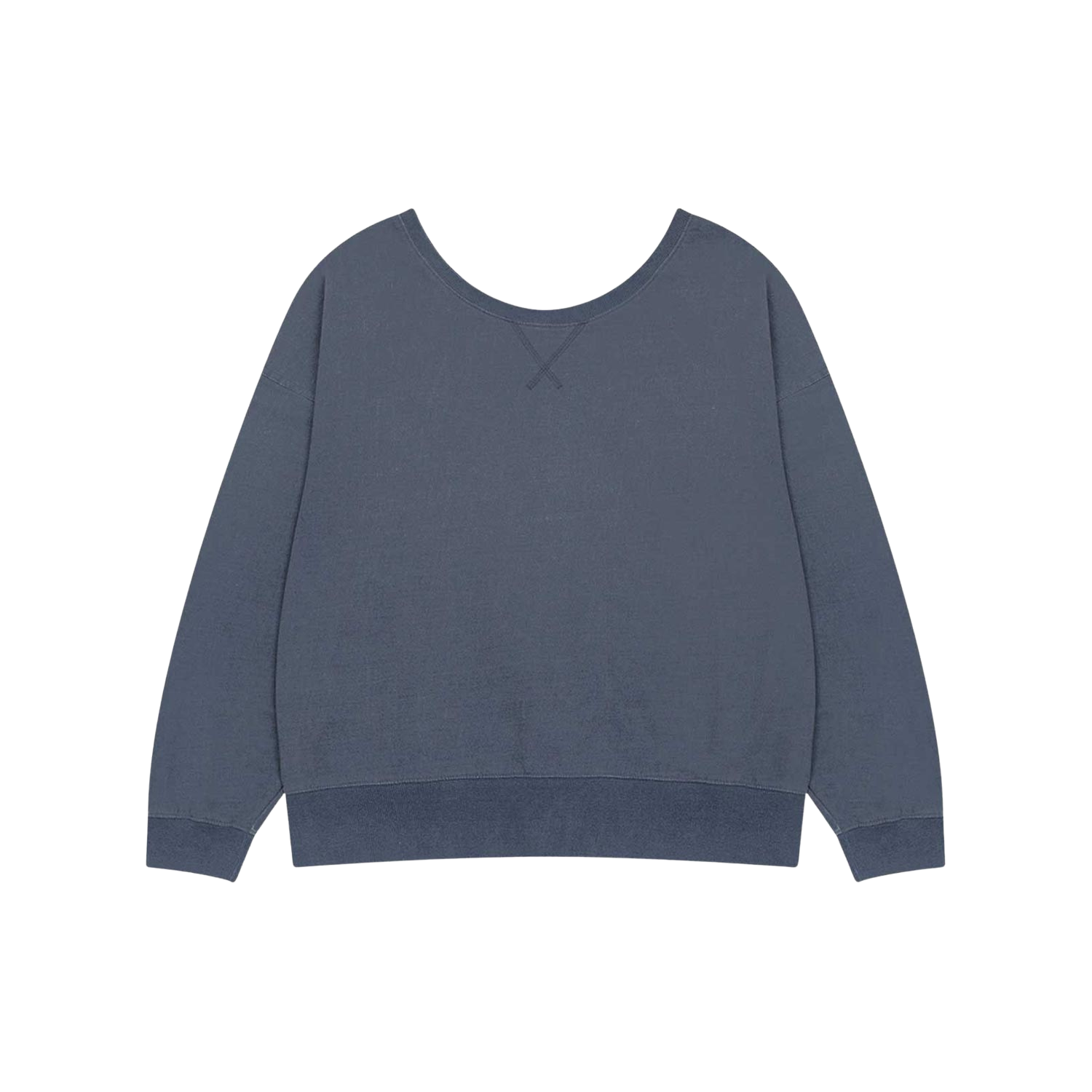 사파리스핏 피그먼트 오프숄더 스웻셔츠 네이비(Safarispot Pigment Off Shoulder Sweat Shirt Navy)