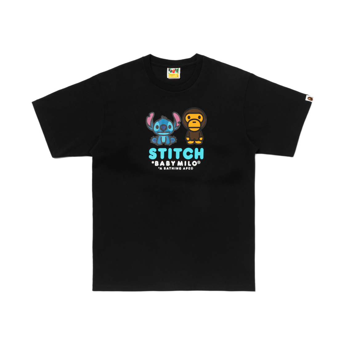 - BAPE x Disney Stitch And Baby Milo T-Shirt Black