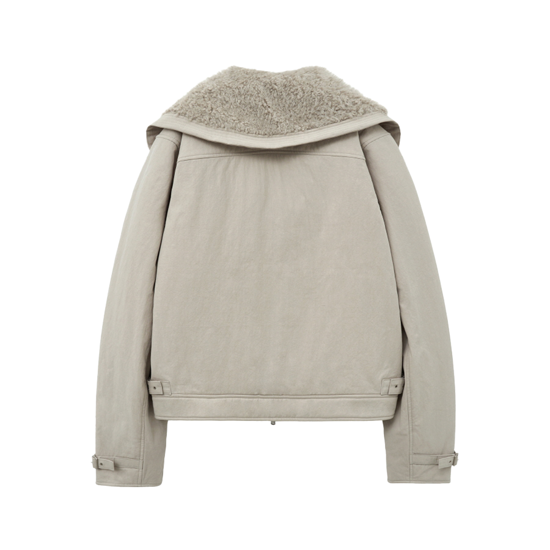 인사일런스우먼 스프레드 퍼 칼라 점퍼 그레이 베이지(INSILENCE WOMEN Spread Fur Collar Jumper GREY BEIGE) - 2