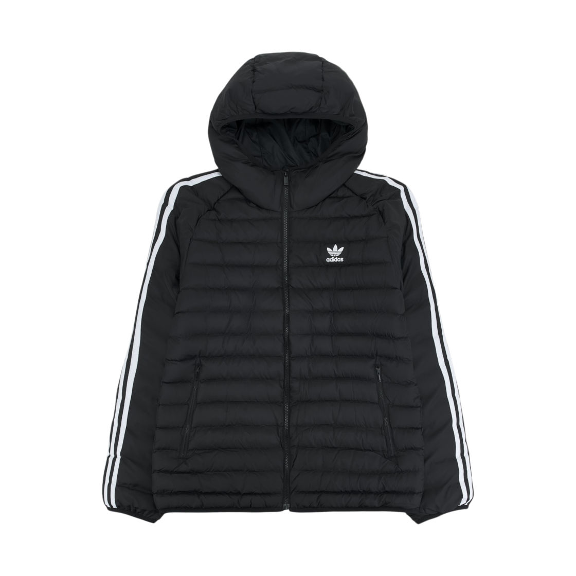 IZ1842 Adidas Originals Synthetic Hooded Jacket Black White - KR Sizing