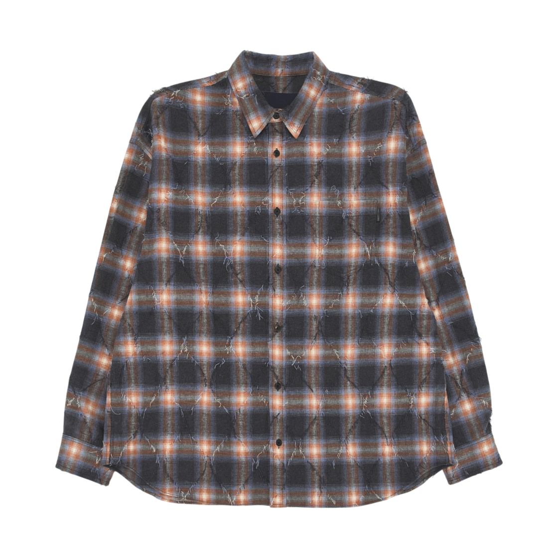 준지 아가일 니들 체크 루즈핏 셔츠 앰버 블루 - 26FW(Juun.J Argyle Needle Check Loose Fit Shirt Amber Blue - 26FW)