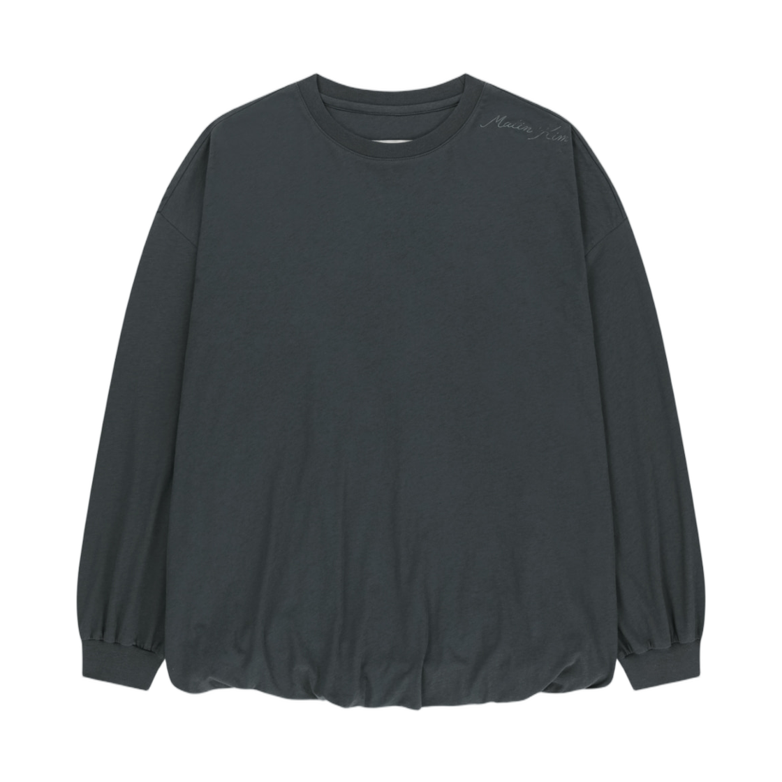MK2677TS052MCH Matin Kim Blouson Hem Overfit Top In Charcoal
